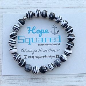 Beaded gemstone zebra Jasper bracelet!